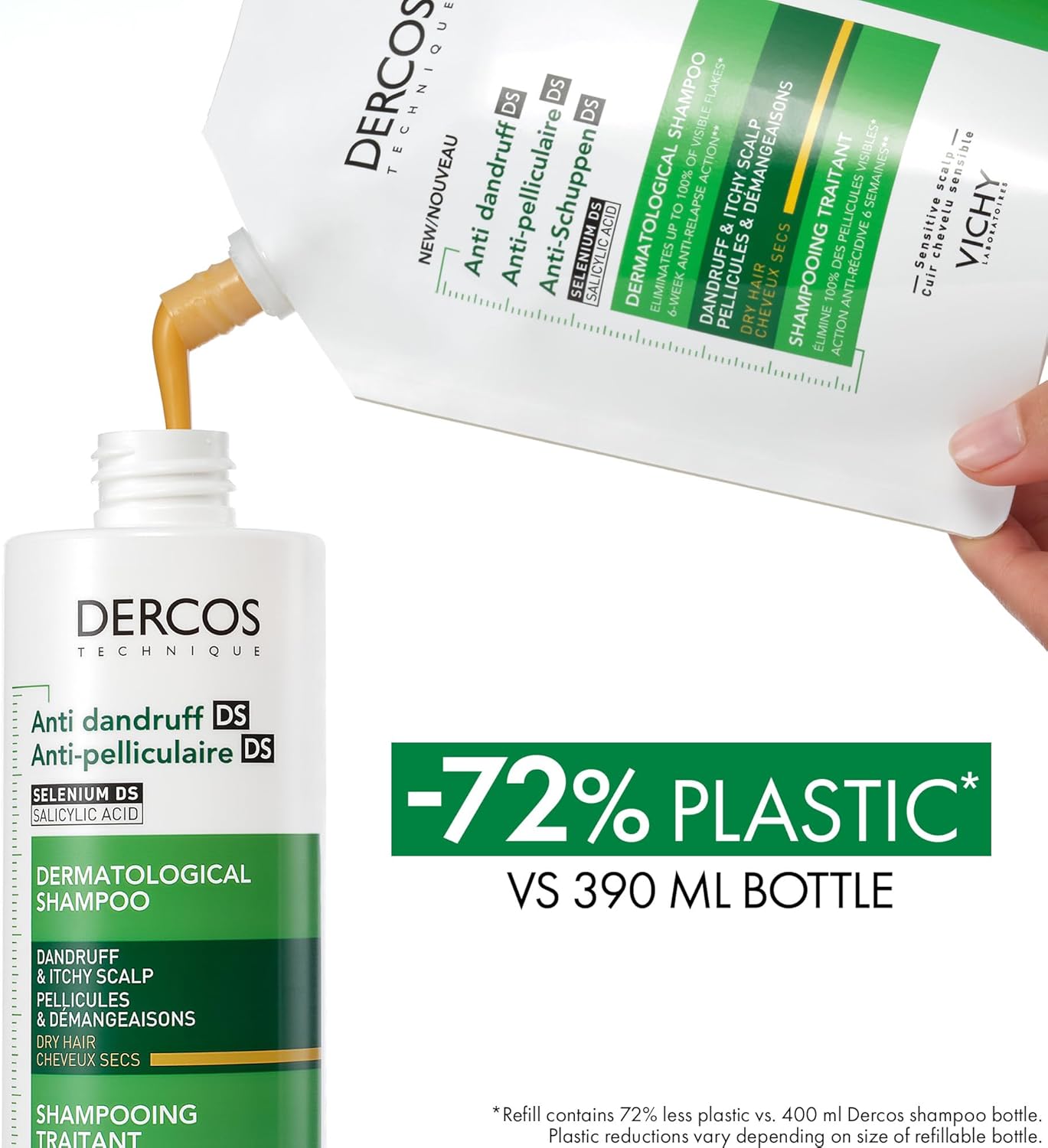 Vichy Dercos DS recharge anti-pelliculaire 390 ml Vichy Dercos DS Shampooing Anti-Pelliculaire Cheveux Secs