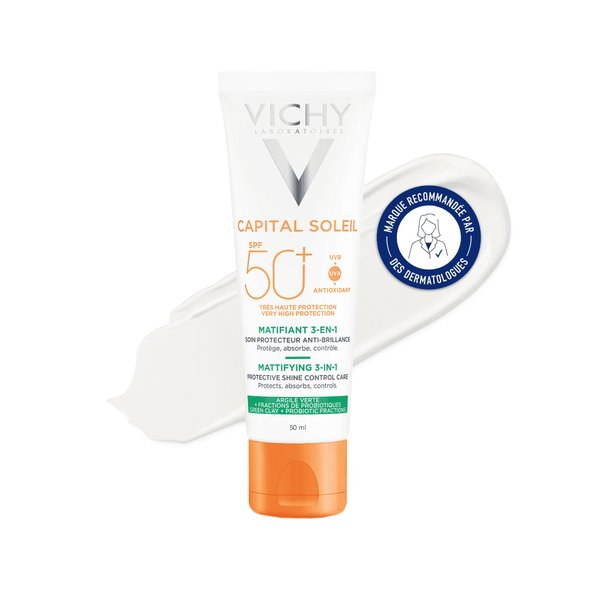 SOIN MATIFIANT 3-EN-1 SPF 50+ Vichy Capital Soleil Soin Matifiant 3-en-1 SPF50+ 50 ml