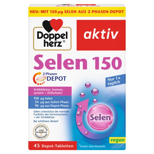 Selen_150_45 Doppelherz aktiv Selen 150 2-Phasen Depot 45 Comprimés